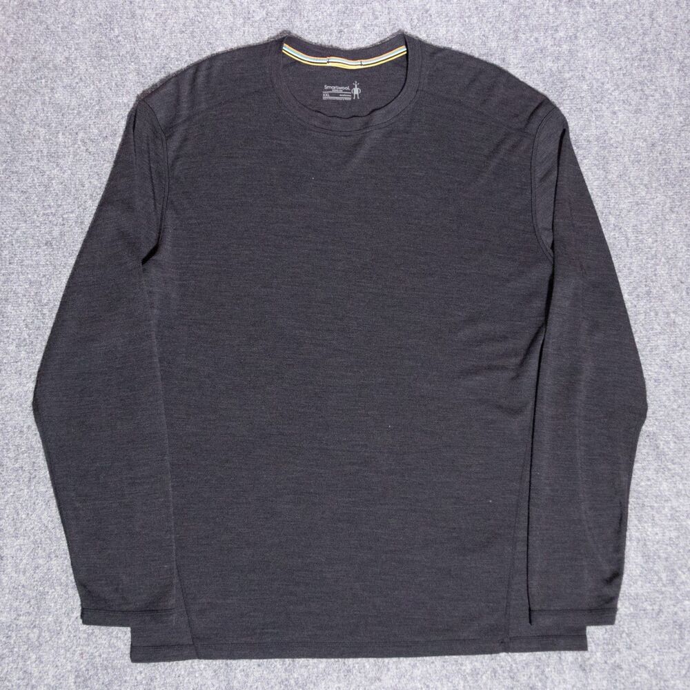 Smartwool Men's Classic Thermal Merino Wool Crew Long Sleeve Base Layer Gray 2XL